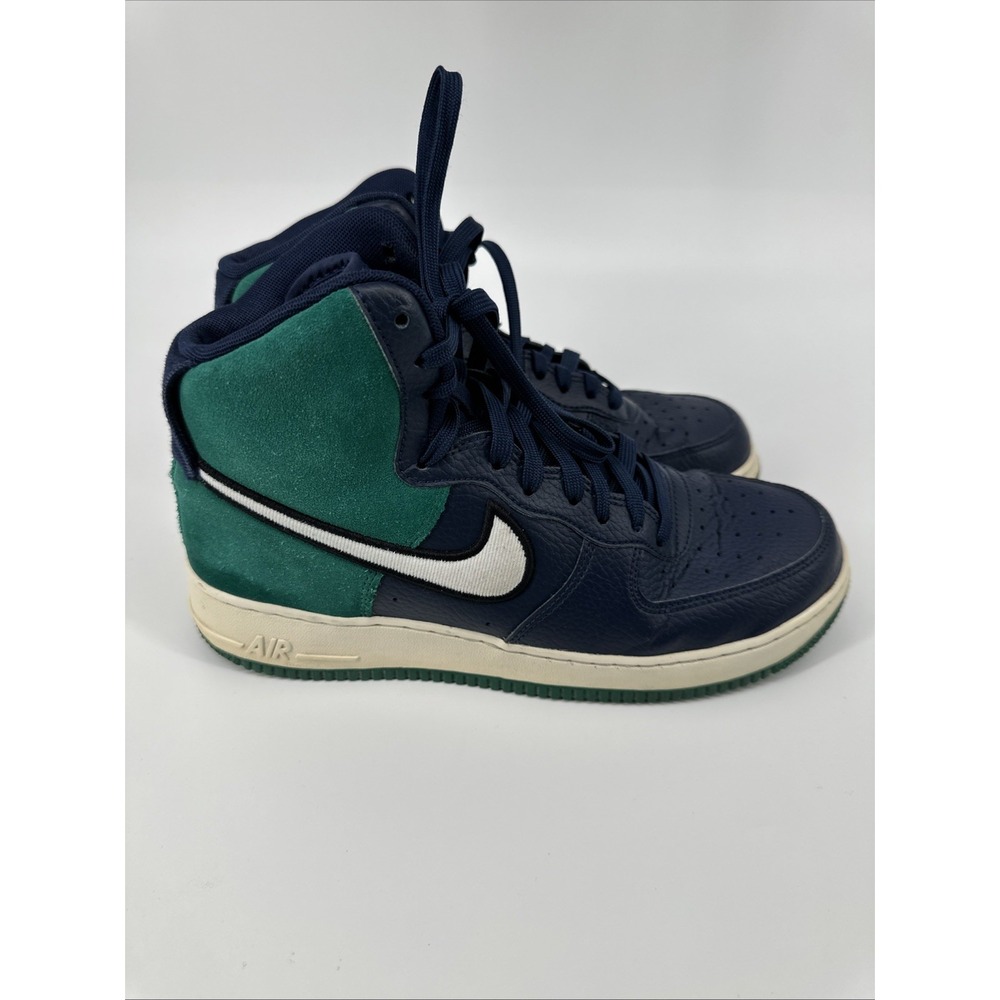 Mens Nike Air High Tops Sz 9 Navy Blue And Green A02442-400